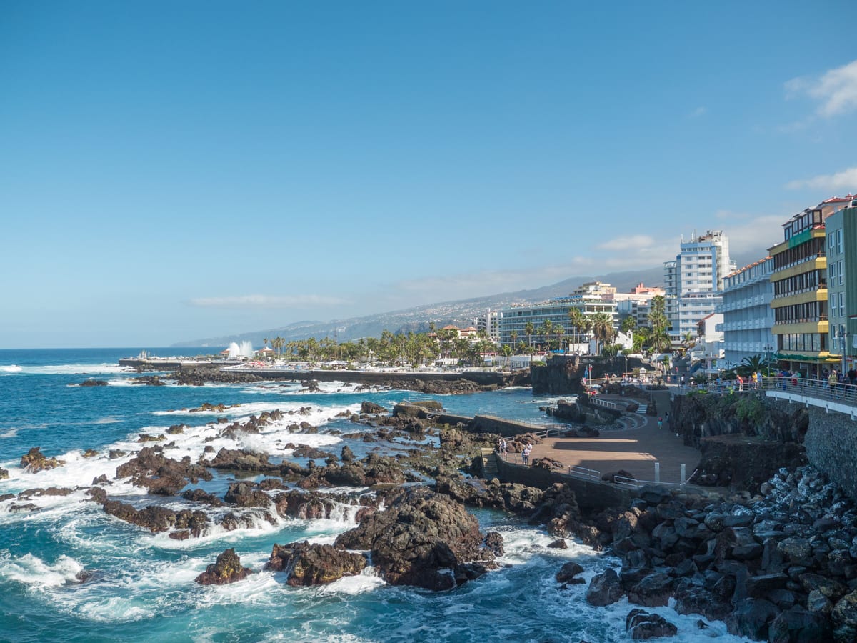 The seafront and old town at Puerto de la Cruz